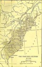 The Thirteen Original Colonies - Map