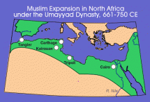 Muslim Expansion in North Africa, 661-750 C.E.