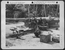Damage to a B-24 - Crew Repairs Sky Scow