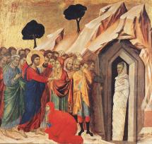 Resurrection of Lazarus - by Duccio