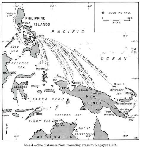 Map - Distances to Leyte from Nearby Areas