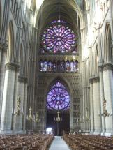 Reims Cathedral - Rose Windows, Nave, Looking West