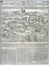 Earthquake at Port Royal, Jamaica, 1692 - Contemporary Drawing
