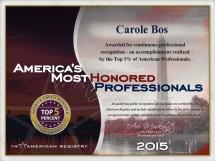 Carole Bos - Most-Honored Professionals