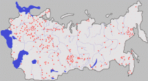 Map Depicting Russian Labor Camps