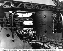 Truman Leaving the USS Augusta
