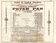 Playbill for Original Performance of Peter Pan