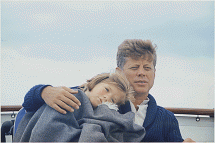 JFK and Caroline on the Honey Fitz