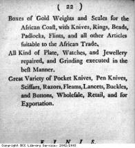 Catalog of Slave-Trade Goods