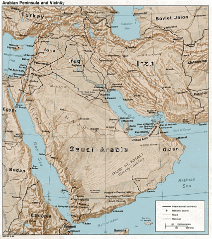 Map of the Arabian Peninsula