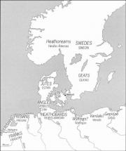 Map Depicting Presumed Location of Geats