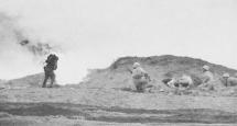 Flame-Throwing Marines at Iwo Jima
