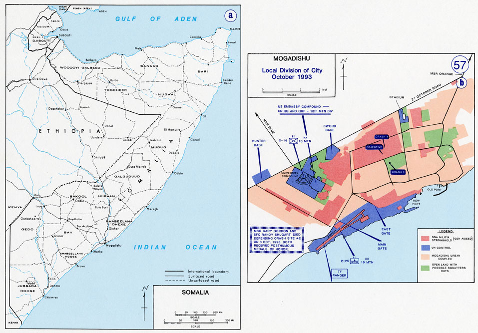 Battle Map of Mogadishu, U.S. Military Academy