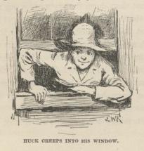 Huck Finn Creeps into His Window