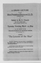 Lecture Notice: The Lessons of the Hour -  by Frederick Douglass