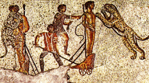 Mosaic - Animals Attack Humans in the Roman Games