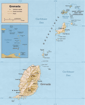Grenada - Map of Caribbean Island