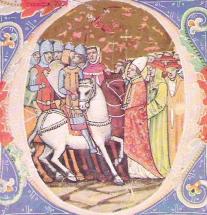 Attila Meets Leo I - Medieval Picture, Chronicon Pictum