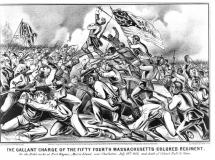 Former Slaves in Battle - Charge of the 54th Massachusetts