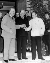 Harry Truman with Churchill and Stalin
