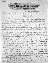 Letter - by Wilbur Wright