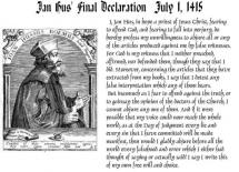 Jon Hus' Final Declaration - July 1, 1415