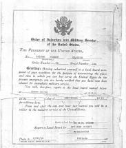 Order of Induction into Military Service - 1918