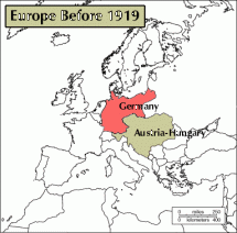 Europe in 1919 - Germany to Forfeit Territory