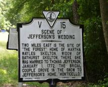 Jefferson's Wedding - Historic Marker