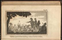 Illustrated Scene at the Expedition - Council with Indians