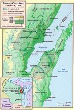 Peshtigo - Map Depicting the Burnt-Over Areas