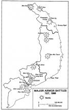 Map Depicting the Tet Offensive 