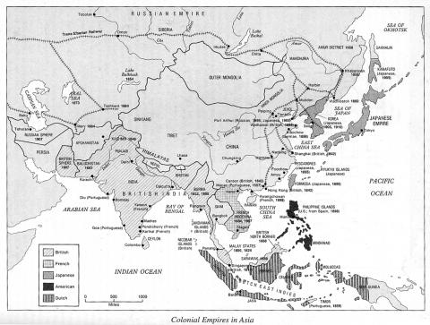 Map of Colonial Empires in Asia