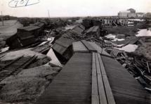 Box Cars Wrecked during Great Storm of 1900 