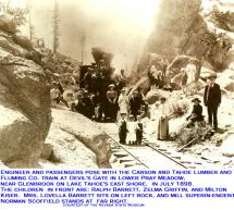 Photo of Railroad Passengers Near Lake Tahoe