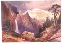 Tower Falls and Sulphur Mountain - by Thomas Moran