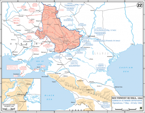 Battle of Stalingrad - Map Locator, Military Positions