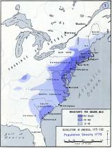 Population Density, American Colonies, 1775