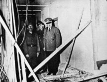Hitler at Wolf's Lair - Viewing the Damage
