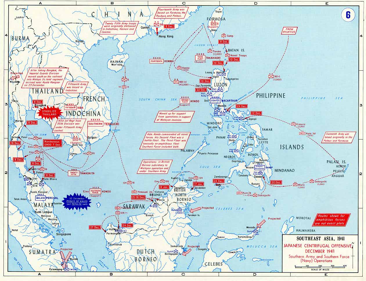 Map Showing Japanese Offensive December, 1941
