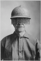 Helmet with Chains for Eye Protection