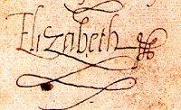 Signature - Princess Elizabeth, 1549
