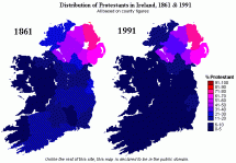 Distribution of Protestants in Ireland: 1861 and 1991