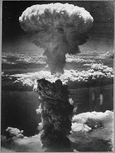 Atomic Bomb View of Explosion Above Nagasaki