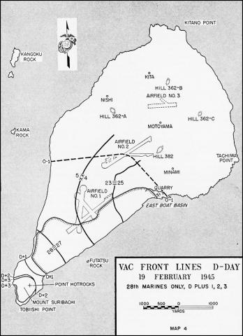 Map of Airfield Number 2 at Iwo Jima