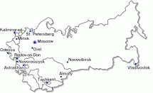 Map of Major Russian Cities