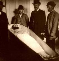 Remains of Jesse James in His Coffin