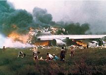 Pan Am Passengers Escape from Burning Plane