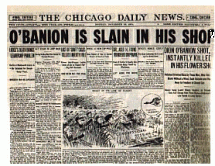 O'Banion Is Slain in his Shop - News Article