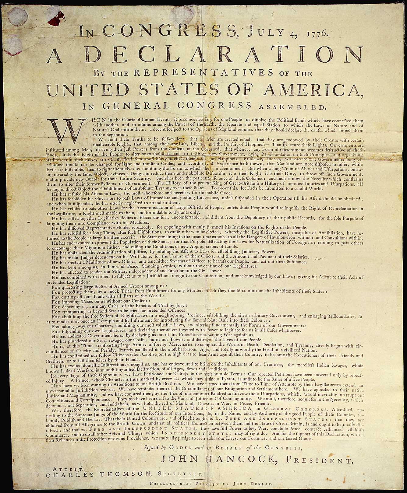 the declaration of independence assignment
